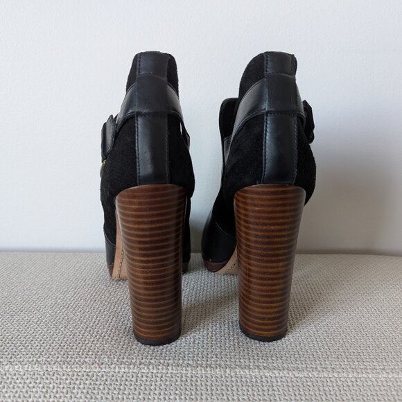 Sam Edelman LULU Black Leather and Suede Heeled Bootie, Size 7M - Picture 5 of 9